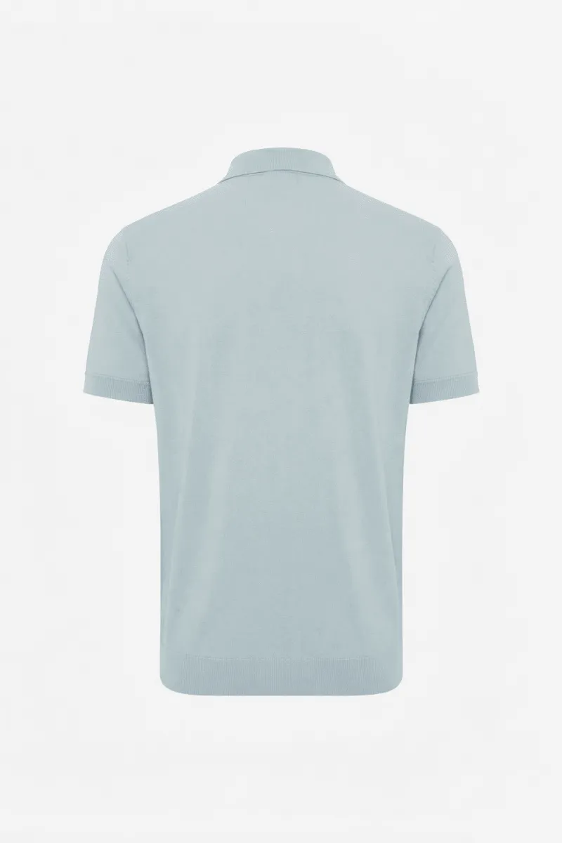 Gebreide Polo | Lichtblauw